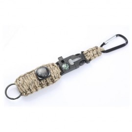 OUTDOOR MULTIFUNCTIONAL PARACORD COMPASS BRACELET SET WITH WHISTLE THERMOMETER FISHING TOO