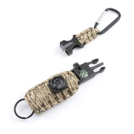 OUTDOOR MULTIFUNCTIONAL PARACORD COMPASS BRACELET SET WITH WHISTLE THERMOMETER FISHING TOO