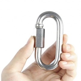 CAMNA 8MM 22KN O-SHAPE STAINLESS STEEL SCREW GATE CARABINER ROCK CLIMBING SAFETY BUCKLE (S