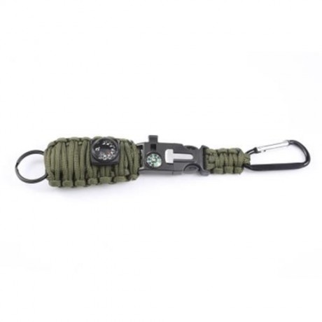 OUTDOOR MULTIFUNCTIONAL PARACORD COMPASS BRACELET SET WITH WHISTLE THERMOMETER FISHING TOO