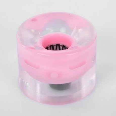 4PCS 60 X 45MM PU LED TRANSPARENT SKATEBOARDING WHEELS (PINK)