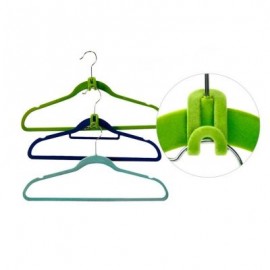 10pcs Creative Mini Flocking Clothes Hanger Hook Closet Wardrobe Organizer (GRAY)