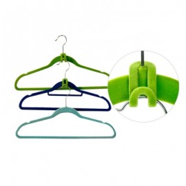 10pcs Creative Mini Flocking Clothes Hanger Hook Closet Wardrobe Organizer (WATER RED)