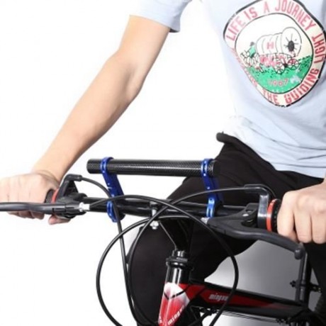 20CM OUTDOOR LAMP BICYCLE COMPUTER FLASHLIGHT DOUBLE HANDLEBAR EXTENDER HOLDER (BLUE)