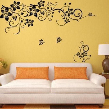 FASHIONABLE FLOWER PATTERN REMOVABLE WALL WINDOW DECAL STICKER FILM WALLPAPER DECORATION (