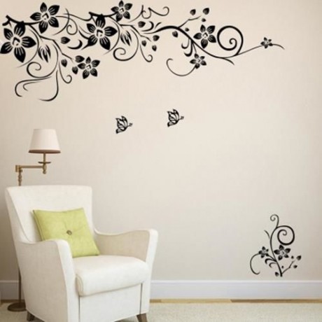 FASHIONABLE FLOWER PATTERN REMOVABLE WALL WINDOW DECAL STICKER FILM WALLPAPER DECORATION (