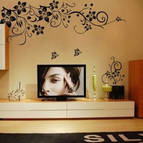 FASHIONABLE FLOWER PATTERN REMOVABLE WALL WINDOW DECAL STICKER FILM WALLPAPER DECORATION (