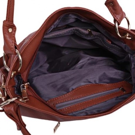 GUAPABIEN FASHIONABLE HANDBAG TOTE SHOULDER MESSENGER CROSSBODY BAG FOR WOMEN (BROWN)