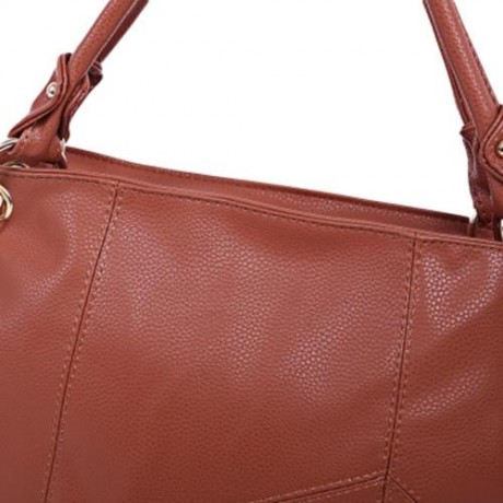 GUAPABIEN FASHIONABLE HANDBAG TOTE SHOULDER MESSENGER CROSSBODY BAG FOR WOMEN (BROWN)