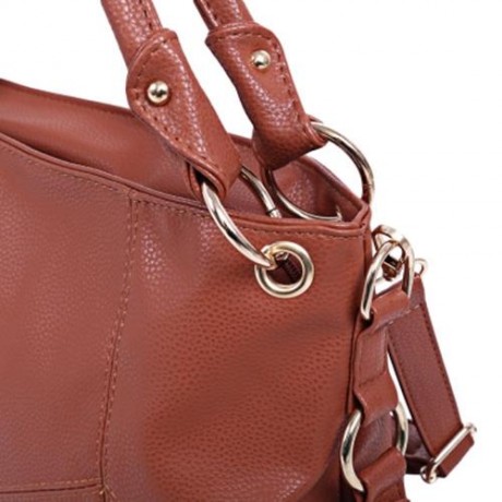 GUAPABIEN FASHIONABLE HANDBAG TOTE SHOULDER MESSENGER CROSSBODY BAG FOR WOMEN (BROWN)