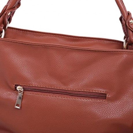 GUAPABIEN FASHIONABLE HANDBAG TOTE SHOULDER MESSENGER CROSSBODY BAG FOR WOMEN (BROWN)