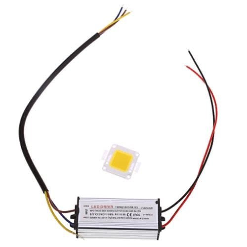 AC 85 - 265V 50W 8000LM LED SMD CHIP BULB BEAD WITH WATERPROOF DRIVER (WARM WHITE LIGHT)