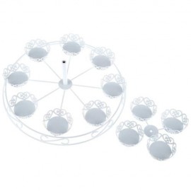 CHRISTMAS TREE SHAPE 3 TIERS 12 CUPS CUPCAKE STAND FOR DESSERT DISPLAY (WHITE)