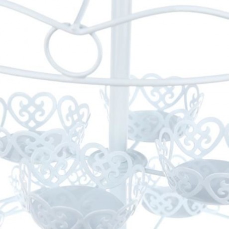 CHRISTMAS TREE SHAPE 3 TIERS 12 CUPS CUPCAKE STAND FOR DESSERT DISPLAY (WHITE)