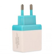 UNIVERSAL DUAL USB OUTPUT HOME WALL POWER SUPPLY ADAPTER CHARGER (BLUE)