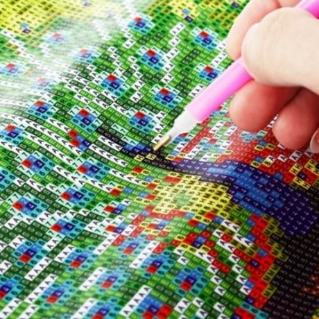 40 X 40CM 5D PEACOCK SPREADING TAIL DRILLED NEEDLEWORK DIY DIAMOND PAINTING CROSS STITCH W