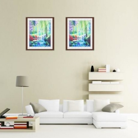 30 X 30CM 5D WOODS RIVER DRILLED NEEDLEWORK DIY DIAMOND PAINTING CROSS STITCH WALL STICKER