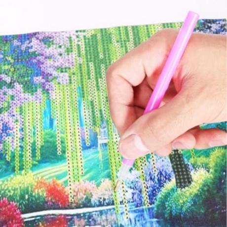 30 X 30CM 5D WOODS RIVER DRILLED NEEDLEWORK DIY DIAMOND PAINTING CROSS STITCH WALL STICKER