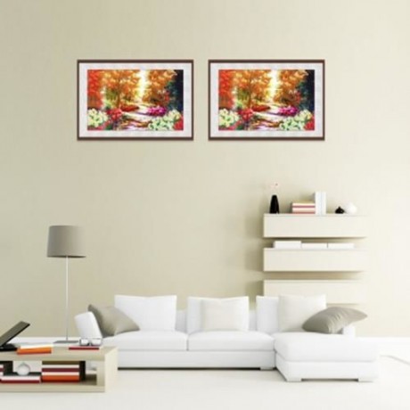 30 X 40CM 5D WOODS LANDSCAPE DRILLED NEEDLEWORK DIY DIAMOND PAINTING CROSS STITCH WALL STI