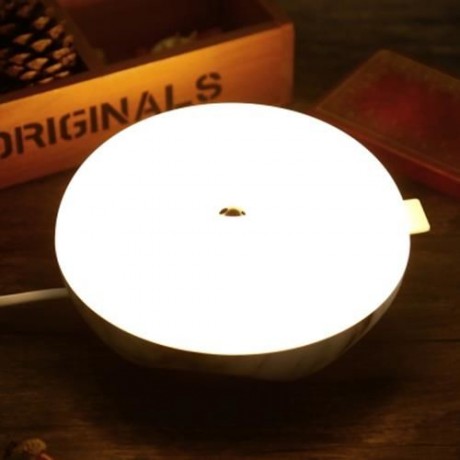 DC 5V LED BODY INDUCTION NIGHT LIGHT ROUND DIMMING LAMP (DARK APRICOT)