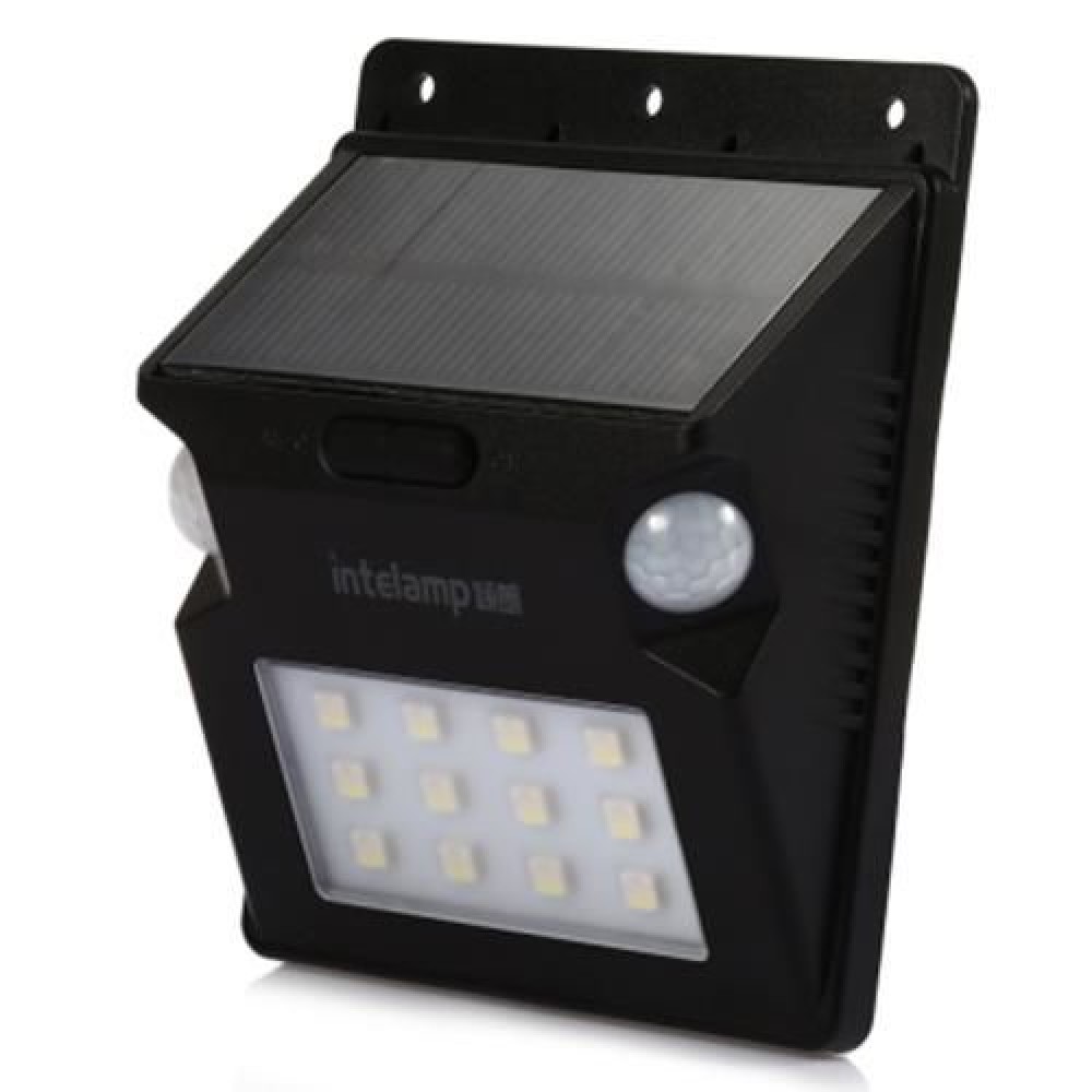 12 LEDS SOLAR POWERED MOTION SENSOR LIGHT (BLACK)