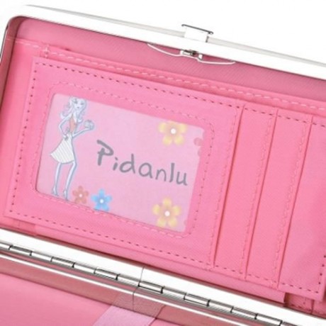 PIDANLU LADIES LONG PENCIL CASE HOLDING BAG CARD WALLET (LIGHT PINK)