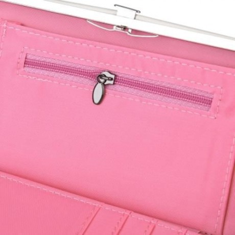 PIDANLU LADIES LONG PENCIL CASE HOLDING BAG CARD WALLET (LIGHT PINK)