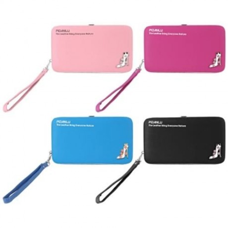 PIDANLU LADIES LONG PENCIL CASE HOLDING BAG CARD WALLET (LIGHT PINK)