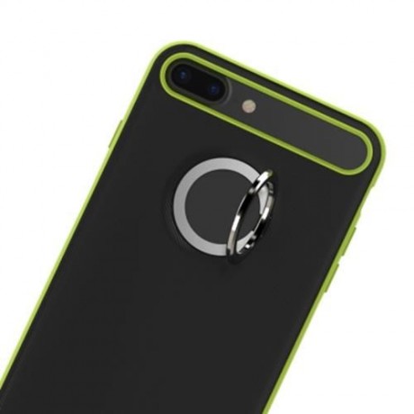 ROCK M2 MAGNETIC RING KICKSTAND PHONE CASE PROTECTIVE BACK COVER FOR IPHONE 7 PLUS (GREEN)