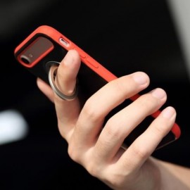 ROCK M2 MAGNETIC RING KICKSTAND PHONE CASE PROTECTIVE BACK COVER FOR IPHONE 7 (RED)