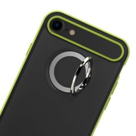 ROCK M2 MAGNETIC RING KICKSTAND PHONE CASE PROTECTIVE BACK COVER FOR IPHONE 7 (GREEN)