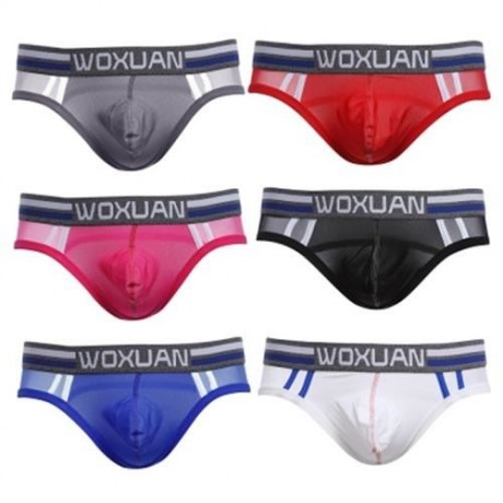 SEXY ULTRALIGHT MESH DESIGN MALE EXPOSED BUTTOCKS BRIEFS (WHITE)