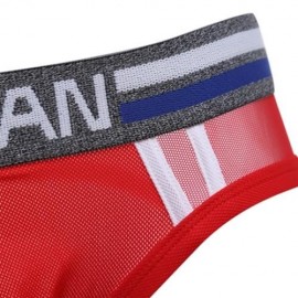 SEXY ULTRALIGHT MESH DESIGN MALE EXPOSED BUTTOCKS BRIEFS (RED)