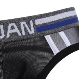 SEXY ULTRALIGHT MESH DESIGN MALE EXPOSED BUTTOCKS BRIEFS (BLACK)
