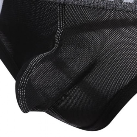 SEXY ULTRALIGHT MESH DESIGN MALE EXPOSED BUTTOCKS BRIEFS (BLACK)