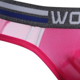 SEXY ULTRALIGHT MESH DESIGN MALE EXPOSED BUTTOCKS BRIEFS (PLUM)