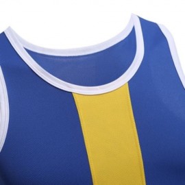 SIMPLE DESIGN MESH ROUND NECK SLEEVELESS MALE BREATHABLE VEST (DEEP BLUE)