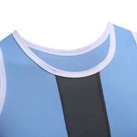 SIMPLE DESIGN MESH ROUND NECK SLEEVELESS MALE BREATHABLE VEST (AZURE)