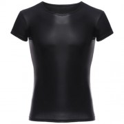 SEXY ROUND NECK SHORT SLEEVE MALE SHIRT (BLACK)