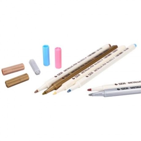 STA MULTIFUNCTION METALLIC PEN HIGHLIGHTER WITH 6 COLORS FOR MARK PAINTING DRAWING (COLORM