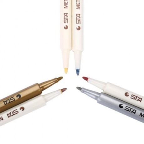 STA MULTIFUNCTION METALLIC PEN HIGHLIGHTER WITH 6 COLORS FOR MARK PAINTING DRAWING (COLORM