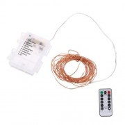 HQYG - 02 30CM 50 LEDS BATTERY POWERED COPPER STRING LIGHT WATER RESISTANT LAMP WITH REMOT