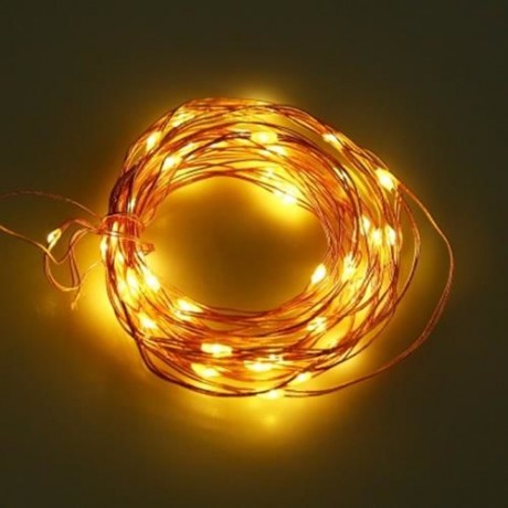HQYG - 02 30CM 50 LEDS BATTERY POWERED COPPER STRING LIGHT WATER RESISTANT LAMP WITH REMOT