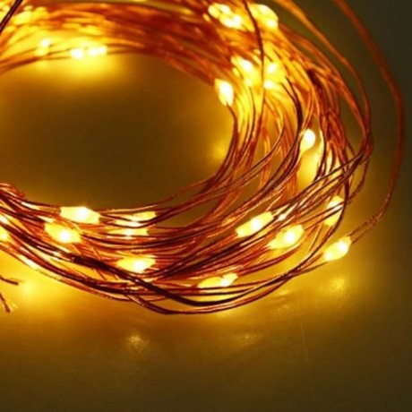 HQYG - 02 30CM 50 LEDS BATTERY POWERED COPPER STRING LIGHT WATER RESISTANT LAMP WITH REMOT