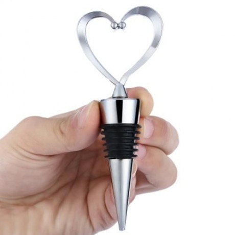ZINC ALLOY RED WINE CHAMPAGNE BOTTLE STOPPER SEALER HOME BAR COLLECTION (SILVER)