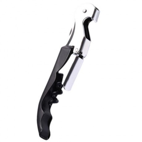 MULTIFUNCTIONAL STAINLESS STEEL WINE BEER BOTTLE OPENER CORKSCREW KNIFE (BLACK)