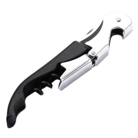 MULTIFUNCTIONAL STAINLESS STEEL WINE BEER BOTTLE OPENER CORKSCREW KNIFE (BLACK)