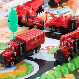 XIONGFENGDA ALLOY 1:72 SCALE FIRE DEPARTMENT SET FOR KIDS (RED)