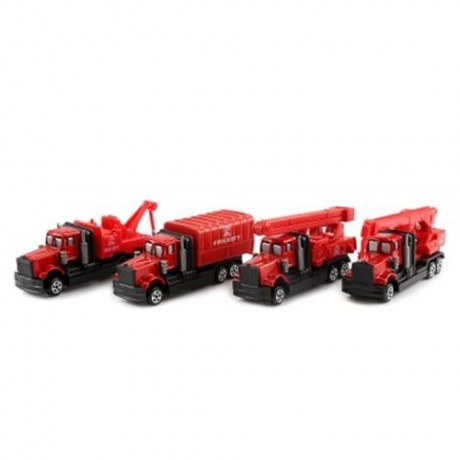 XIONGFENGDA ALLOY 1:72 SCALE FIRE DEPARTMENT SET FOR KIDS (RED)