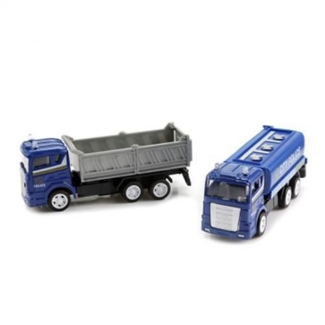 XIONGFENGDA ALLOY 1:60 SCALE POLICE DEPARTMENT SET FOR KIDS (BLUE)